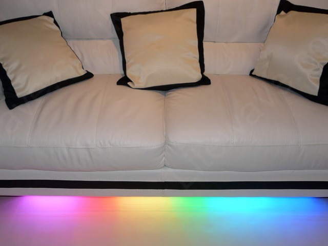 Led strip deals lights under sofa