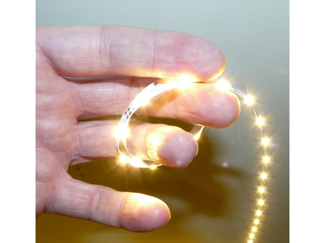 Edge Lit LED Strip (Warm White LEDs) around hand