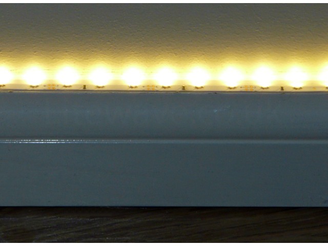 Edge lit LED Strip above skirting board