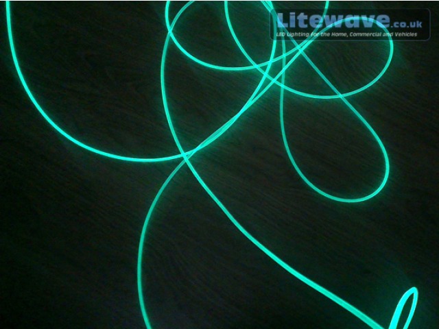 6mm Side Glow Fibre displaying green