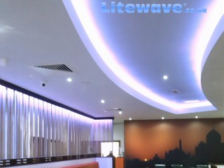Ambient lighting installed in a restaurant
