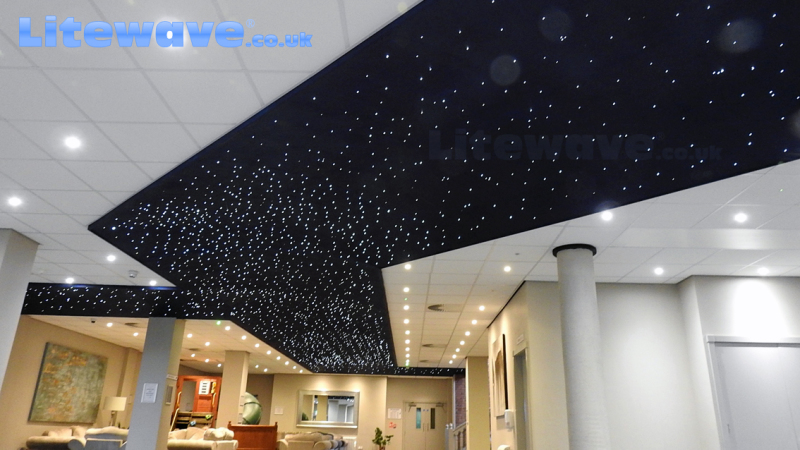Star Ceiling LED Fibre Optic Lighting - from stairs to reception area
