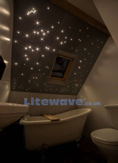 Fibre Optic Star Ceiling above a bath