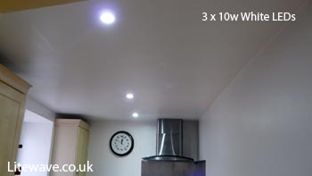 10w LED Downlights fitted in kitchen