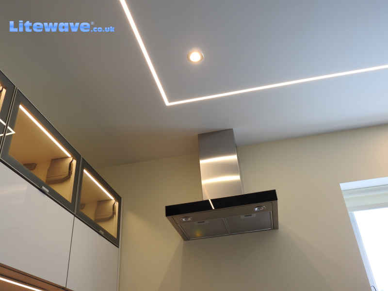 LED Strip in the Ceiling with Plaster-in Profiles