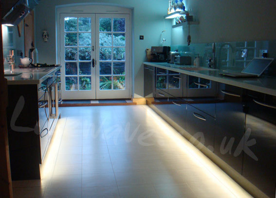 LED Tape fitted both side of kitchen